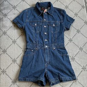 Levi's Type III Dark Blue Denim Short Sleeve Romper